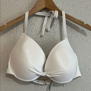Victoria Secret White Bikini Top Size Large